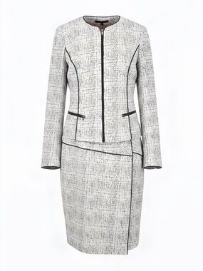 DKNY Monochrome Spring Dress Suit Textured Fabric